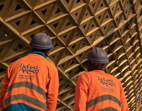 Workers at Lusail
